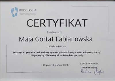 Certyfikat łuszczyca i grzybica