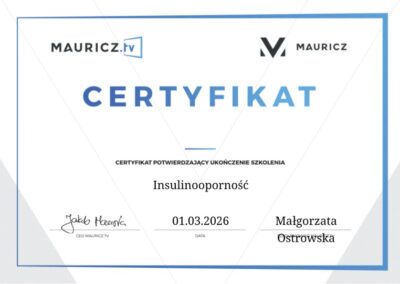 Certyfikat Insulinooporność