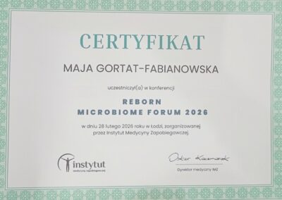 Certyfikat - Reborn Microbiome Forum 2026